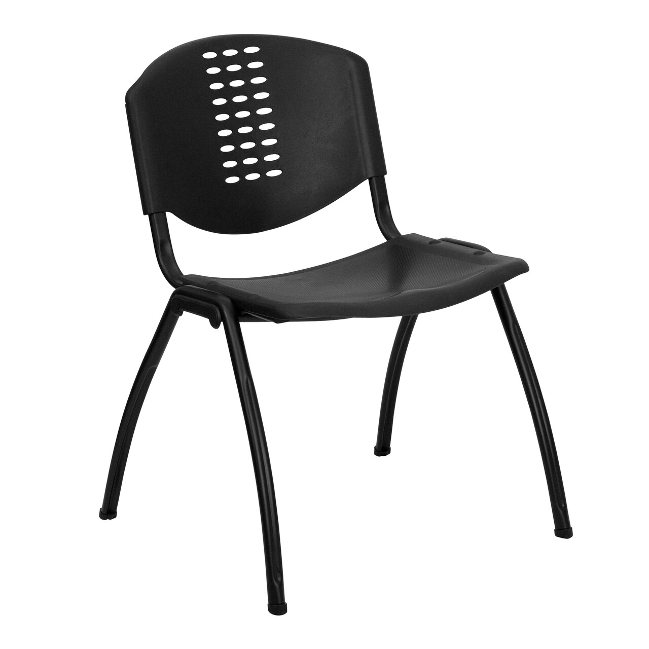 Emma and Oliver 880 lb. Capacity Plastic Stack Chair with Oval Cutout Back